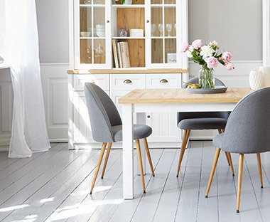 Rund Esstisch Skandinavisch Küchentisch mit 2er Set Vintager Retro Stuhl Sessel 