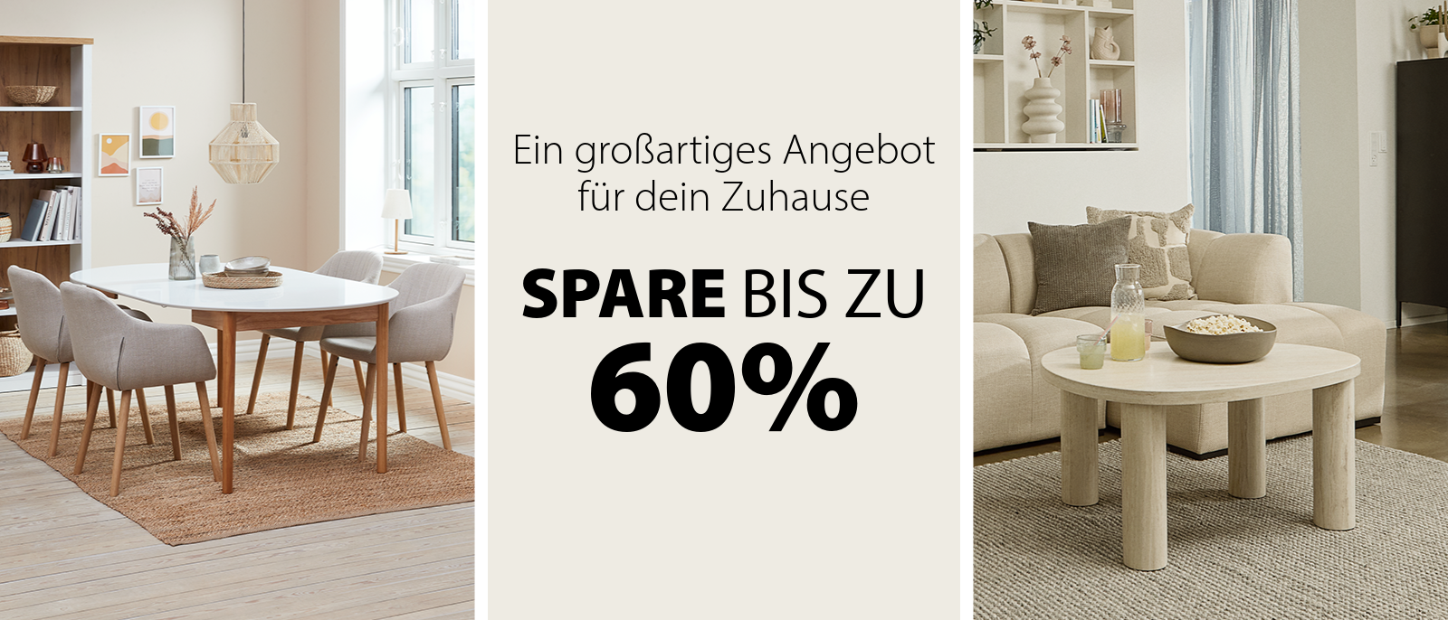 Spare bis zu 60% Ein großartiges Angebot für dein Zuhause