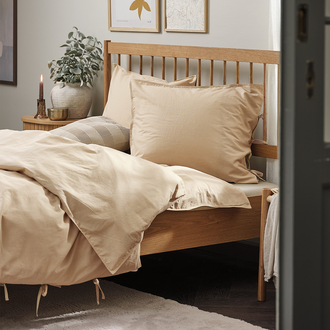 SELMA Bettwäsche-Set aus gewaschener Baumwolle Bettwäsche aus gewaschener Baumwolle, bestehend aus Bettbezug und Kissenbezügen