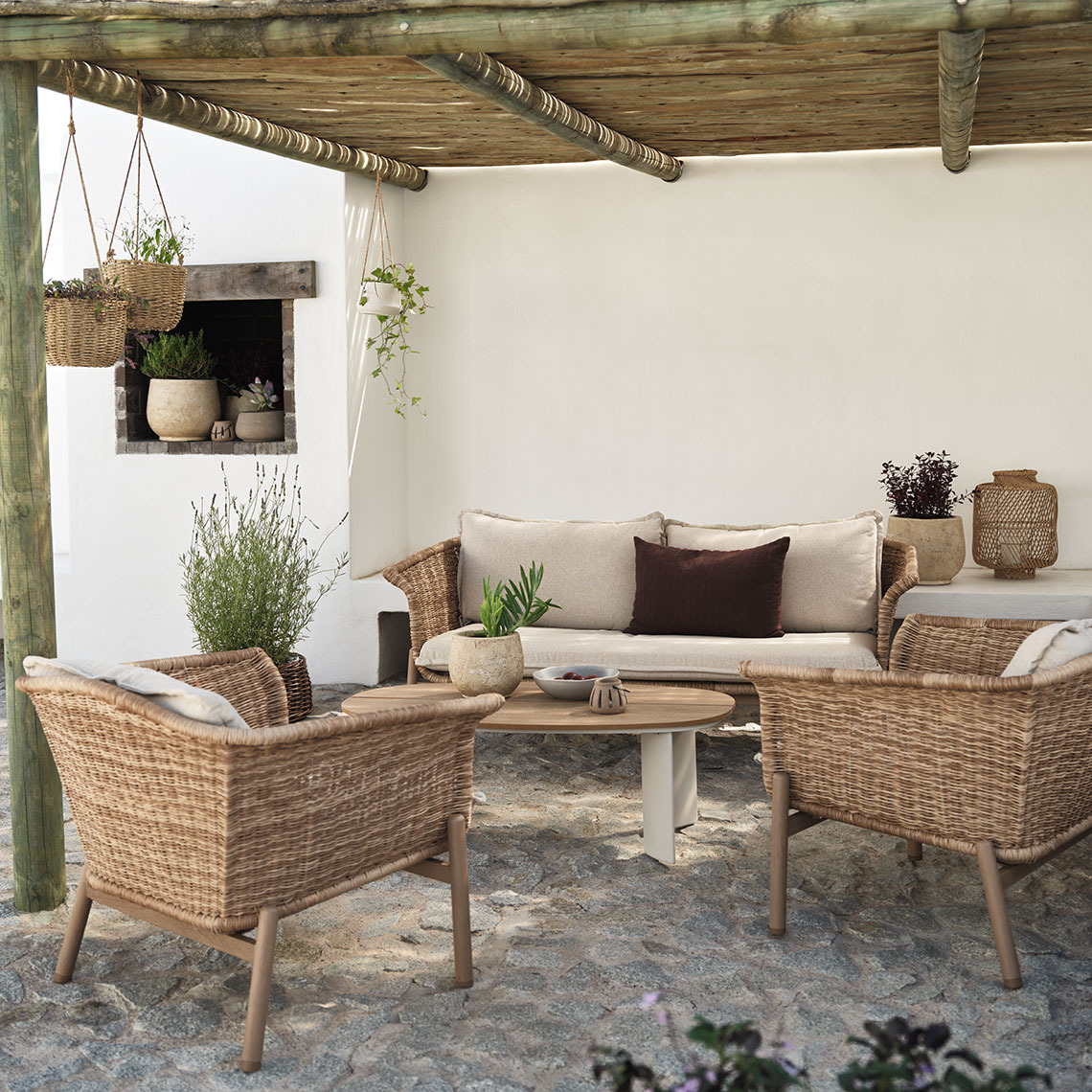 Garten-Lounge-Set mit Kissen