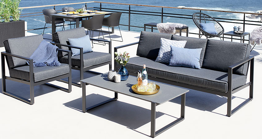 Outdoor Lounge-Set mit Quick Dry Sitzkissen