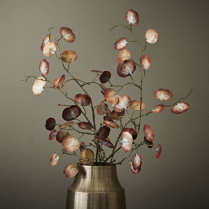 MALIAS-Vase mit GAVE-Kunstblumen Goldene Vase mit Kunstblumen