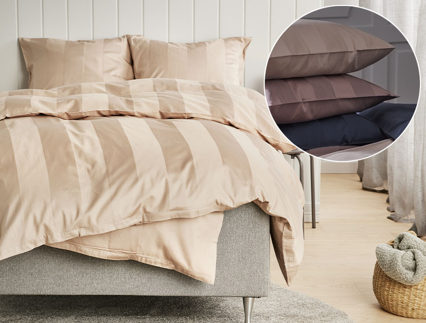 BARBO-Bettwäsche aus 60% Baumwolle und 40% Viskose aus Bambus Schlafzimmer mit Satinbettwäsche aus 60% Baumwolle und 40% Viskose aus Bambus